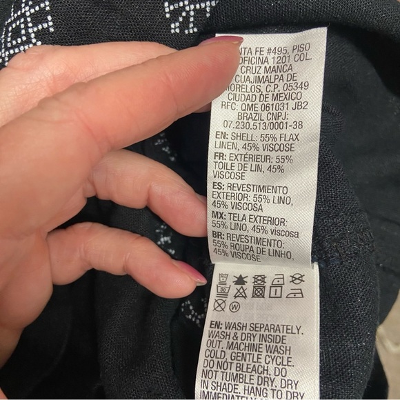 Roxy Women’s Linen Viscose Shorts Size L Black Drawstring Waist Beach Surf Sand - Picture 10 of 12